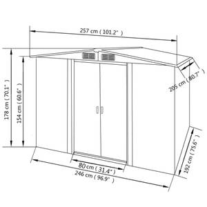 Abri de jardin 3000020 Vert - Métal - 205 x 178 x 257 cm