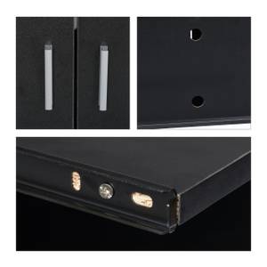Caisson de bureau avec tiroir à clavier Noir - Bois manufacturé - Métal - Matière plastique - 60 x 74 x 48 cm