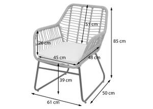 Polyrattan Garnitur G17a (4-teilig) Braun - Cremeweiß