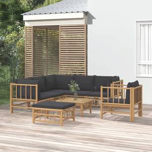 Garten-Lounge-Set 3028492-17 (8-teilig) Braun - Dunkelgrau - Grau