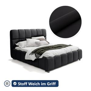 Polsterbett Doppelbett Hamina Schwarz - Breite: 184 cm