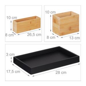 Bambus Organizer 4-tlg. Set Schwarz - Braun - Bambus - Holzwerkstoff - 28 x 11 x 18 cm