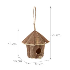 Mini Vogelhaus aus Holz Braun - Holzwerkstoff - 16 x 29 x 16 cm