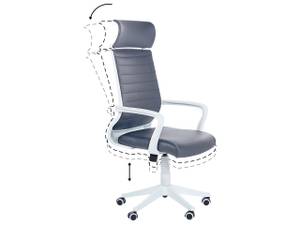 Chaise de bureau LEADER Gris - Blanc - Cuir synthétique