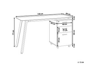 Bureau MONTEVIDEO Marron - Blanc - Verre - 130 x 77 x 60 cm