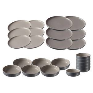 Teller und Schalenset Jasper 24er Set Grau