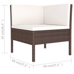 Garten-Lounge-Set (6-teilig) 3009677-2 Braun - Weiß