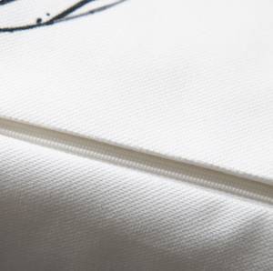 Kissenbezug weiß-schwarz Fische Weiß - Textil - 45 x 45 x 45 cm