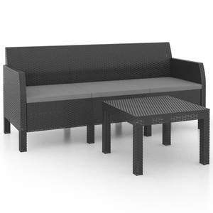 Garten-Lounge-Set Grau - Kunststoff - Polyrattan - 58 x 41 x 58 cm