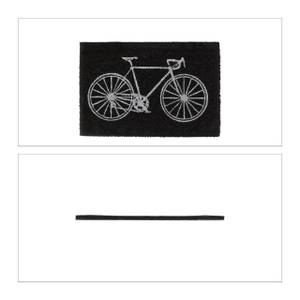 Paillasson coco vélo Noir - Blanc - Fibres naturelles - Matière plastique - 60 x 2 x 40 cm