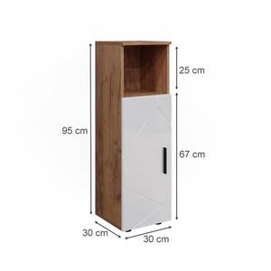 Midischrank Irma 40510 Braun - Weiß - Holzwerkstoff - 30 x 95 x 30 cm