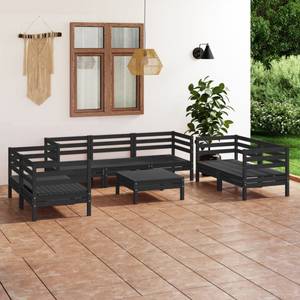 Garten-Lounge-Set Schwarz - Massivholz - Holzart/Dekor - 64 x 29 x 64 cm