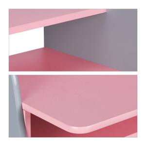 Kindertisch höhenverstellbar Grau - Pink - Holzwerkstoff - 90 x 88 x 48 cm