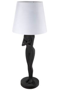 Tischlampe Lady Black and White Schwarz - Kunststoff - 31 x 78 x 31 cm