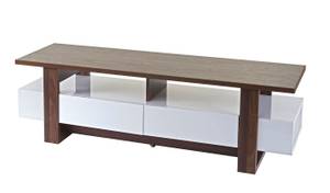 Rack TV B51 Marron - Blanc - Bois manufacturé - 150 x 45 x 45 cm