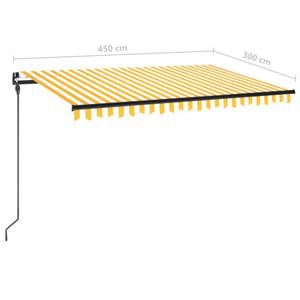 Auvent rétractable 3007205-2 Jaune - 300 x 1 x 450 cm