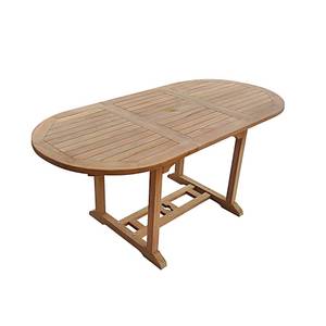 SALENTO -  1 TABLE DE JARDIN OVALE En partie en bois massif - 80 x 75 x 170 cm