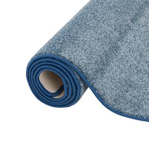 Hochflor Velours Läufer Teppich Luna Blau - 100 x 100 cm