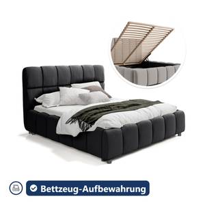 Polsterbett Doppelbett Hamina Schwarz - Breite: 184 cm