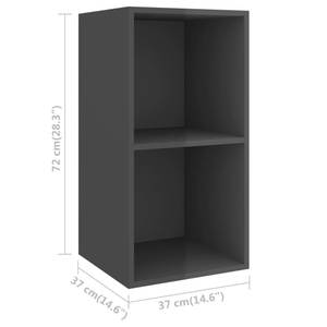 TV-Schrank 3007906 Hochglanz Grau - Höhe: 72 cm