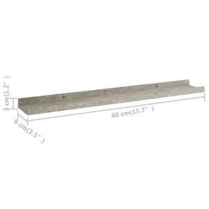 Wandregal  (4er Set) 3009966-2 Beton Dekor - Breite: 40 cm - Anzahl Teile im Set: 4