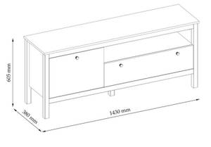 Lowboard PALMER Braun - Holzwerkstoff - 143 x 61 x 38 cm