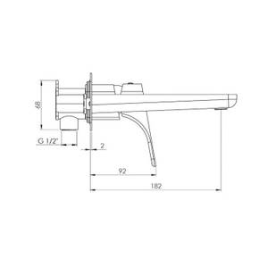 Wandwaschbeckenarmatur Unterputz chrom Silber - Metall - 21 x 7 x 23 cm