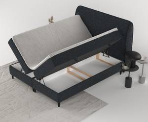 Premium Boxspringbett Lunaro Anthrazit - Breite: 131 cm