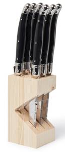 Steakmesser Laguiole 6er Set Schwarz - Kunststoff - 2 x 2 x 24 cm