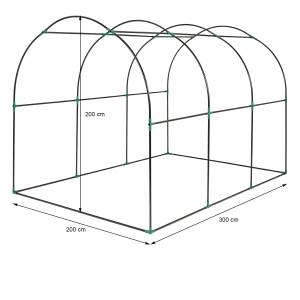 Gewächshaus 300x200x200 cm Grün - Metall - 200 x 200 x 300 cm