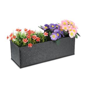 Jardinière à fleurs noire Noir - Métal - 40 x 14 x 15 cm