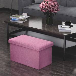 Sitzbank Sitzhocker Sitzwürfel Fußhocker Pink - Textil - 49 x 30 x 30 cm