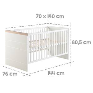 Babyzimmer-Set Nele (3-teilig) Weiß - Holzwerkstoff