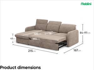 Ecksofa Emerald L-Form Braun