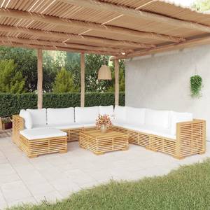 Salon de jardin 3028565-22 (lot de 9) Marron - Blanc crème - Blanc