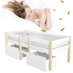 Lit enfant M439 Blanc - Bois manufacturé - 184 x 105 x 204 cm