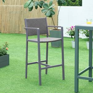 Outdoor-Barstuhl Avise 2er Set Grau - Metall - 56 x 113 x 56 cm