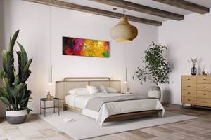 Acrylbild handgemalt Lucid Dream Massivholz - Textil - 150 x 50 x 4 cm