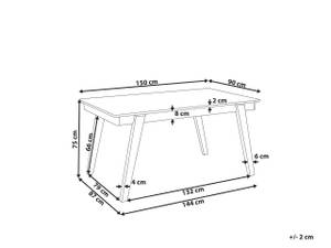 Table de salle à manger PHOLA Marron - Gris - Bois manufacturé - 150 x 75 x 90 cm