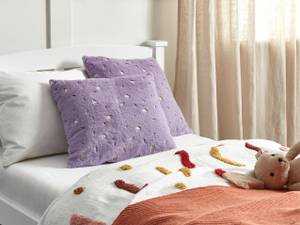 Kissen 2er Set LAVATERA Violett - Textil - 45 x 7 x 45 cm