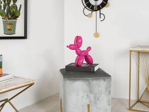 Harz-Skulptur  Ballonhund Neonpink - 26 x 27 x 10 cm