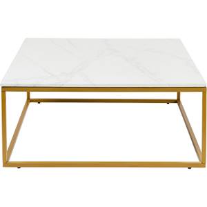 Table basse Key West 90x90cm Blanc - Pierre - 90 x 40 x 90 cm