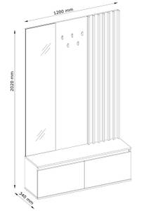 Garderobe DORIS Grau - Holzwerkstoff - 120 x 202 x 34 cm