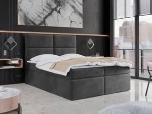 Boxspringbett mit Topper NESTEA Dunkelgrau - Breite: 140 cm - H4