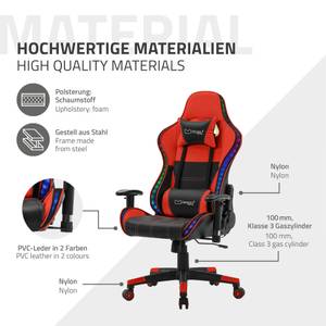 Gamingstuhl mit RGB Licht & Lautsprecher Schwarz - Rot