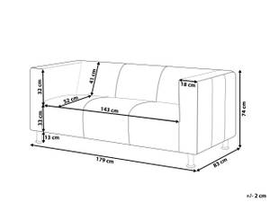 3-Sitzer Sofa FLORO Cremeweiß - Silber - Weiß