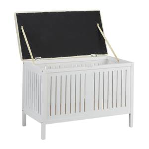 Banc rembourré avec espace de rangement Blanc - Bois manufacturé - Textile - 78 x 56 x 39 cm