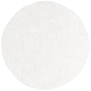 Fellteppich Aspen Rund Meliert Weiß - 80 x 80 cm