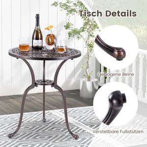 Gartentisch ZB33696IZDE Braun - Metall - 61 x 71 x 61 cm