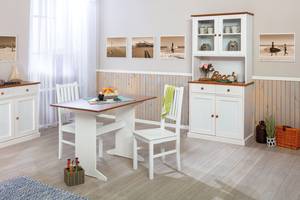 Table à manger WrightB Blanc - Bois massif - 110 x 75 x 70 cm